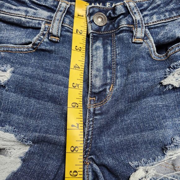 American Eagle Next Level Stretch Jegging Jeans Womens Size 2 Short Distressed - Picture 6 of 16